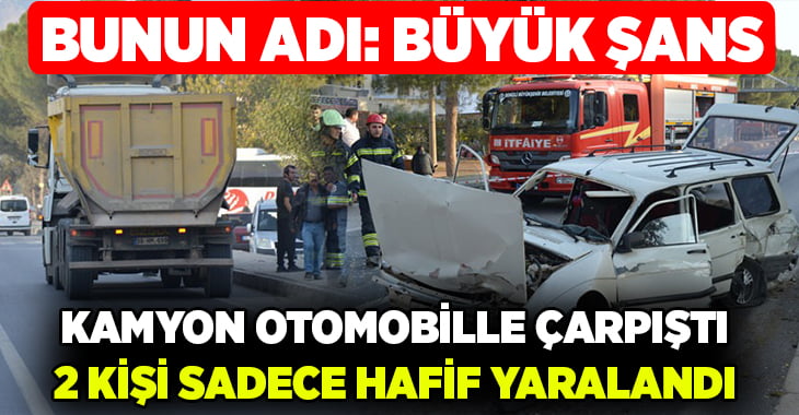 Denizli’de kamyon ile otomobil çarpıştı: 2 yaralı