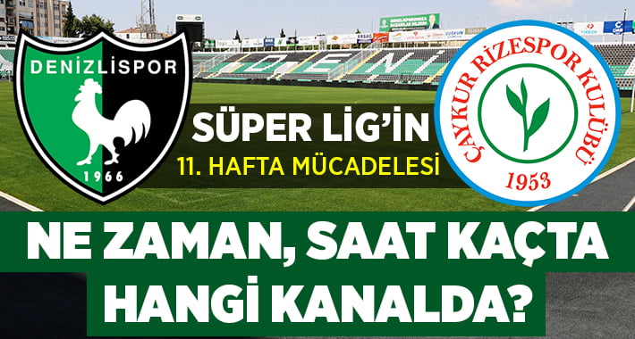 Yukatel Denizlispor – Çaykur Rizespor maçı ne zaman, saat kaçta, hangi kanalda?