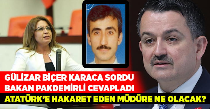 Gülizar Biçer Karaca sordu, Bakan Pakdemirli cevap verdi: Atatürk’e hakaret eden müdüre ne olacak?