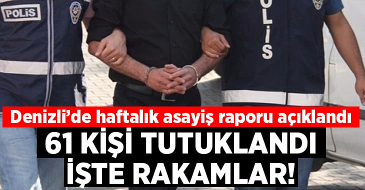 Denizli’de 1 haftada 61 tutuklama