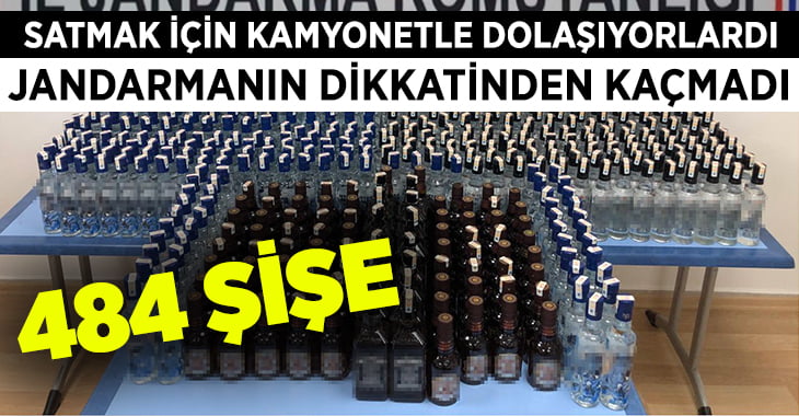 Jandarma 484 şişe kaçak içki ele geçirdi