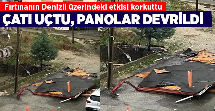 Şiddetli esen rüzgar reklam panolarını devirdi, çatıları uçurdu