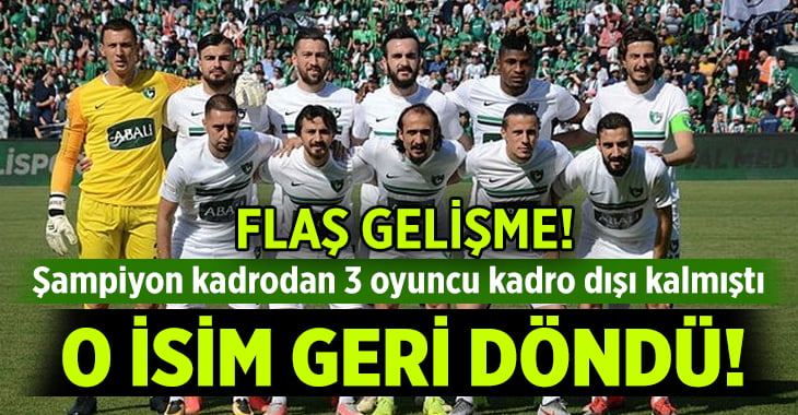 Denizlispor’da kadro dışı bırakılan oyuncu geri döndü