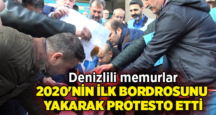 Memurlar 2020’nin ilk bordrosunu yakarak protesto etti