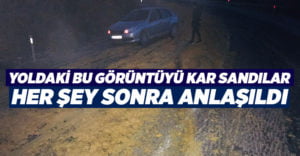 Yoldaki portakal posasını kar sanan sürücüler şaşkınlıklarını gizleyemedi