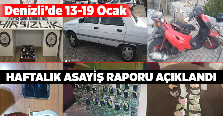 Denizli’de 13-19 Ocak asayiş raporu açıklandı