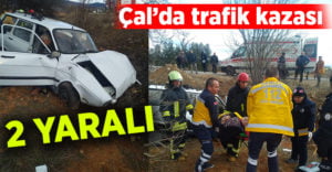 Denizli’de trafik kazası: 2 yaralı