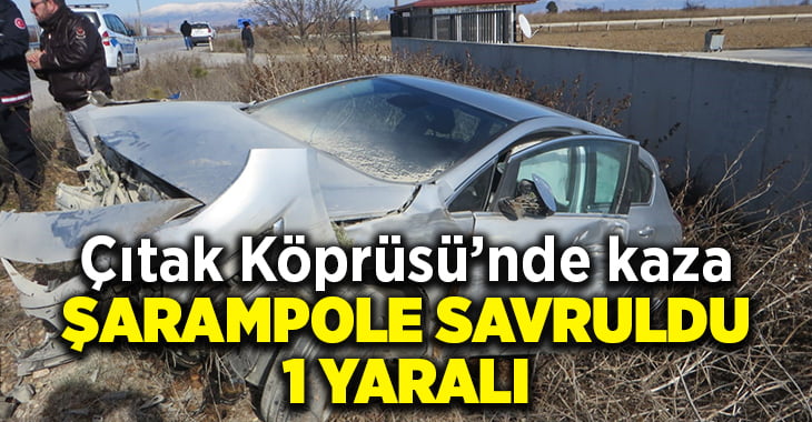 Otomobil şarampole savruldu, sürücü yaralandı