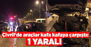 Çivril’de araçlar kafa kafaya çarpıştı: 1 yaralı