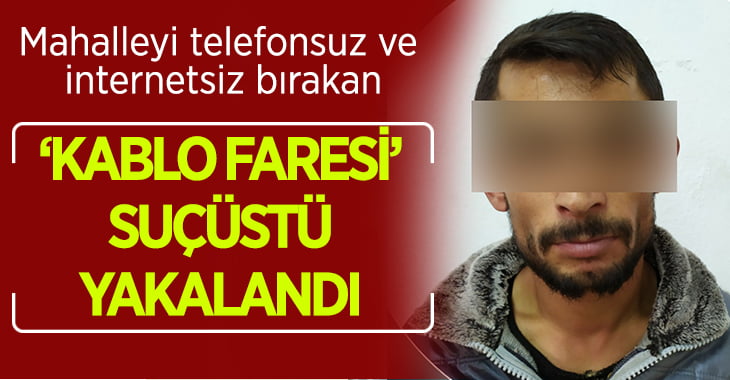 Mahalleliye telefonsuz ve internetsiz bırakan kablo faresini JASAT yakaladı