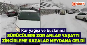 Denizli’de kar yağışı zincirleme kazalara neden oldu