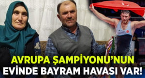 Avrupa şampiyonu Süleyman Karadeniz’in evinde bayram havası!