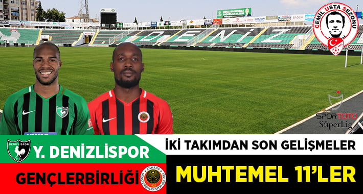 Yukatel Denizlispor – Gençlerbirliği maçı öncesi son gelişmeler