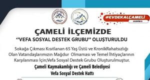 Çameli’de Vefa Sosyal Destek Grubu oluşturuldu