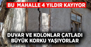 Mahalle kaymaya başladı, duvar ve kolonlar çatladı