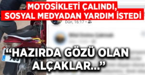 Çalınan motosiklet için sosyal medyadan yardım istedi