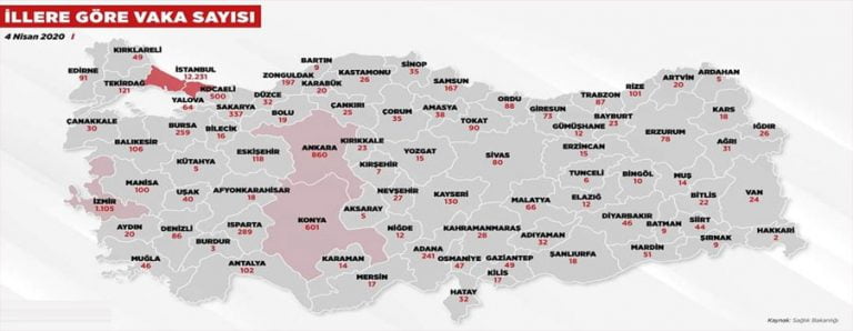 Koronavirüs vaka haritası güncellendi, Denizli’de 5 vaka daha…