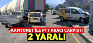 Hafif ticari araç ile kamyonet çarpıştı: 2 yaralı