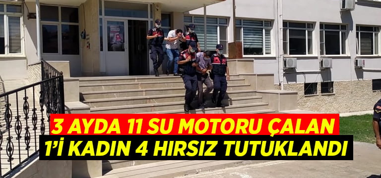 3 ayda 11 su motoru çalan 1’i kadın 4 hırsız tutuklandı