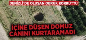 Denizli’de oluşan obruk tedirgin etti