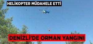 Orman yangını helikopter ile kısa sürede söndürüldü