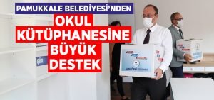 Pamukkale Belediyesi’nden okul kütüphanesine büyük destek