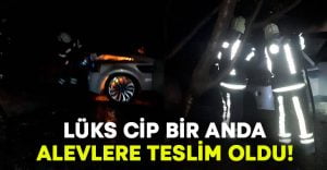 Lüks cip bir anda alevlere teslim oldu