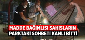 Madde bağımlısı şahısların parktaki sohbeti kanlı bitti