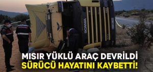 Mısır yüklü araç devrildi.. Sürücüsü hayatını kaybetti!