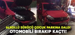 Denizli’de alkollü sürücü çocuk parkına daldı, aracı bırakıp kaçtı!