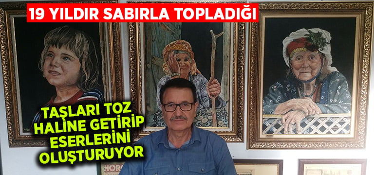 Toz haline getirilen taşlar sanat eserine dönüşüyor