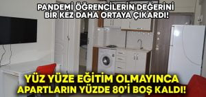 Yüz yüze eğitim olmayınca apartların yüzde 80’i boş kaldı!