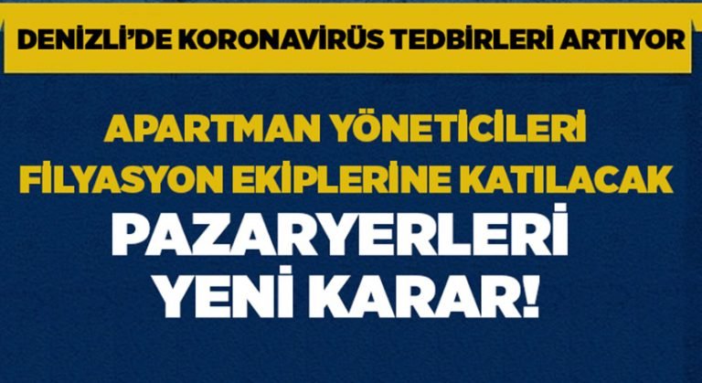 Denizli’de koronavirüs tedbirleri artıyor.. Apartmanlar, pazaryerleri, HES kodu