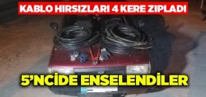 Kablo hırsızları 4 kere zıpladı.. 5’ncide enselendi