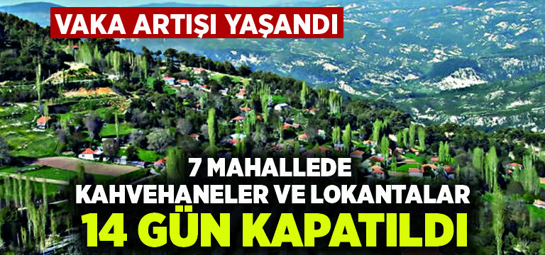 İlçede 7 mahallede kahvehaneler ve lokantalar 14 gün kapatıldı