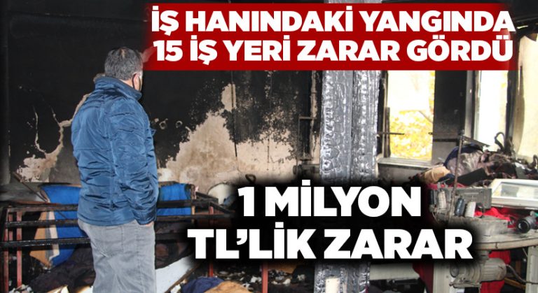 İş hanındaki yangında, 1 milyon TL’lik zarar