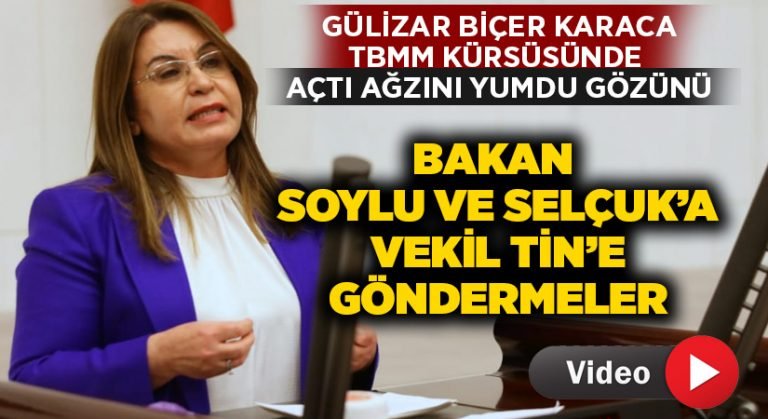 Gülizar Biçer Karaca, TBMM kürsüsünde açtı ağzını yumdu gözünü