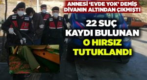 Divanın altından çıkan azılı hırsız tutuklandı