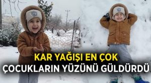 Kar yağışı en çok çocukların yüzünü güldürdü