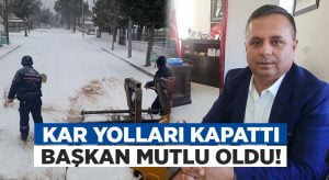 Çal’da kar yolları kapattı.. Başkan Akcan çok mutlu oldu!