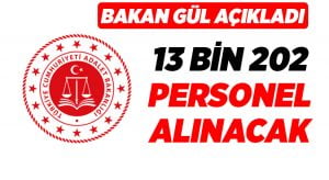 Adalet Bakanlığı 13 bin 202 personel alacak