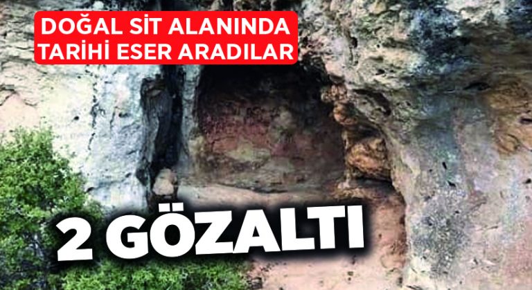 Sit alanında tarihi eser aradılar: 2 gözaltı