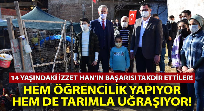 Hem öğrenim hayatını sürdürüyor hem de tarımla uğraşıyor