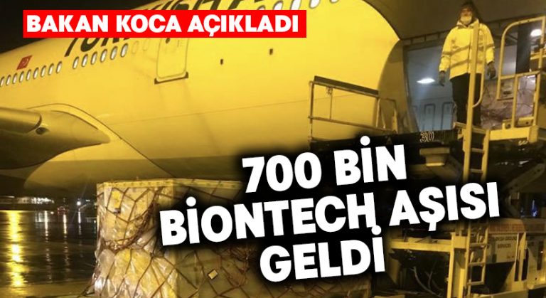 700 bin Biontech aşısı daha geldi