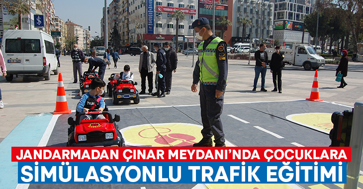 Jandarmadan çocuklara simülasyonlu trafik eğitimi