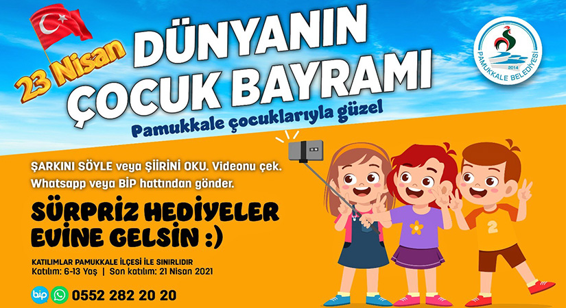 Dünyanın tek çocuk bayramı Pamukkale çocuklarıyla güzel