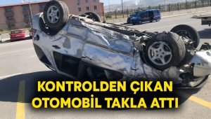 Kontrolden çıkan otomobil takla attı