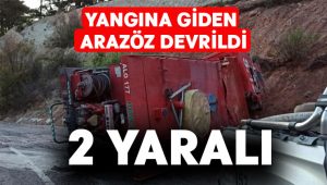 Yangına giden arazöz devrildi; 2 yaralı