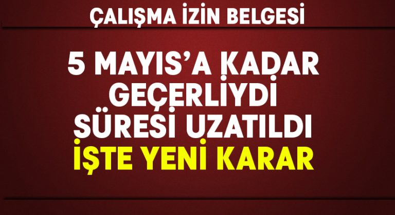 Çalışma izin belgesi hakkında yeni karar