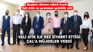 Başkan Akcan nikah kıydı, Vali Atik ve protokol şahitlik etti